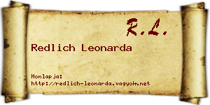 Redlich Leonarda névjegykártya